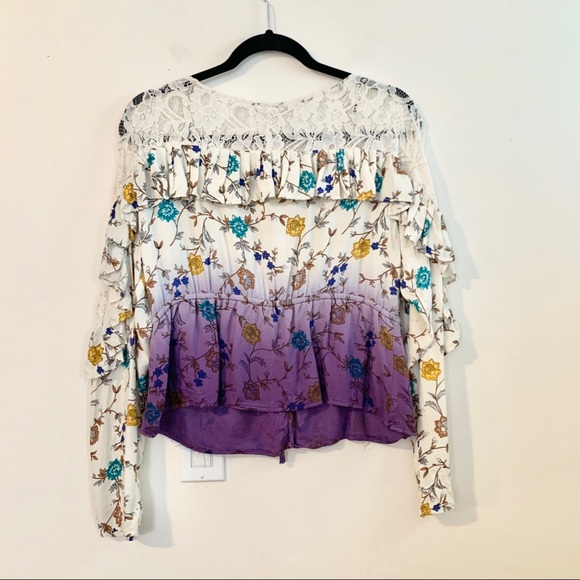 NWT GIMMICKS by BKE Pleated Ruffle Ombre Kimono - Picture 8 of 12